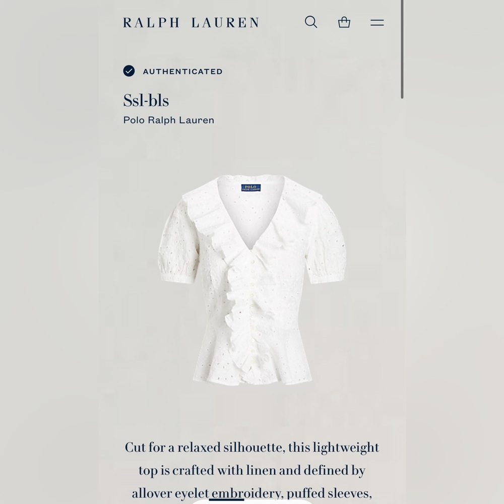 Ralph Lauren Summer  Blouse.